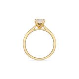 Solitärring Baguette North-South · 2,00 ct Emerald-Cut Labordiamant · 14k Gelbgold · Ringgröße 53