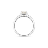 Solitärring Baguette North-South · 2,00 ct Emerald-Cut Labordiamant · 14k Weißgold
