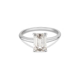 Solitärring Baguette North-South · 2,00 ct Emerald-Cut Labordiamant · 14k Weißgold