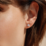 Ohrstecker Elegant · je 0,50 ct Cushion-Cut Labordiamant · 14k Gelbgold