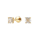 Ohrstecker Elegant · je 0,50 ct Cushion-Cut Labordiamant · 14k Gelbgold