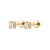 Ohrstecker Elegant · je 0,50 ct Cushion-Cut Labordiamant · 14k Gelbgold