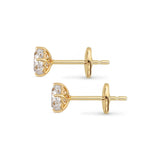 Ohrstecker Elegant · je 0,50 ct Cushion-Cut Labordiamant · 14k Gelbgold